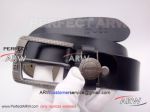 Perfect Replica Boss Black Leather Belt With Sliver Buckle For Sale